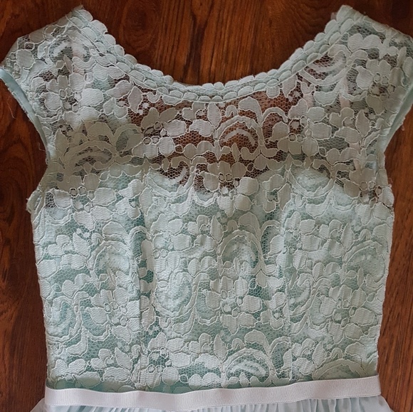 Mid-length Mint Dress. Bridesmaid/Wedding/ Evening - Picture 2 of 6